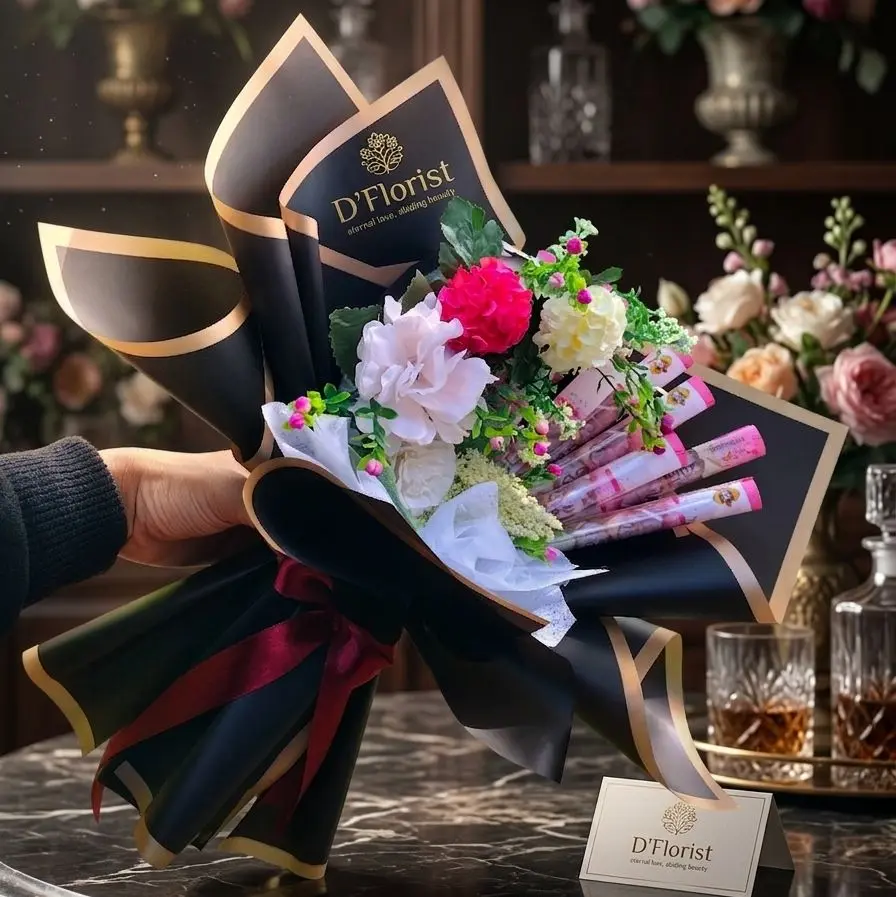 D'Florist Buket Uang & Bunga Premium – Hadiah Elegan untuk Ulang Tahun, Wisuda, Lamaran, dan Momen Spesial - gambar 1